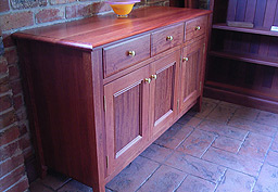 Redgum Side Board 4 Door Raised